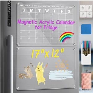 Kekefarm Magnetic Acrylic Calendar for Fridge, 17"x12"